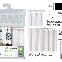 1pce Shower Curtain-180x200cm-White