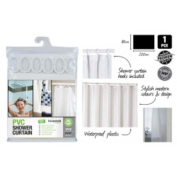 1pce Shower Curtain-180x200cm-White