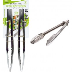 Stainless Steel Tongs - 9' -Twin Pack