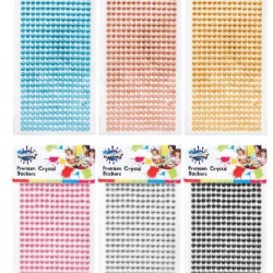 Single Colour Crystal Sticker Pack - 6 Assorted Colours