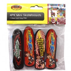 4PK Mini Loot Bag Novelty Skateboards