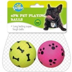 2PK Rubber Pet Playing Balls