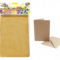 20PK Brown Craft Envelopes & Cards