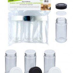 3PK Multipurpose Plastic Shaker Containers