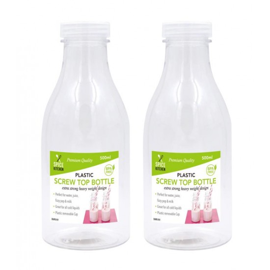 Plastic Milk Bottle with Screw Top Lid-500ML