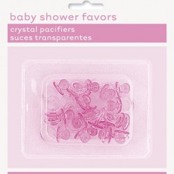 18 PACIFIERS 1" CRYSTAL PINK