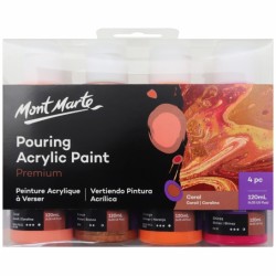 MM Pouring Acrylic 120ml 4pc - Coral