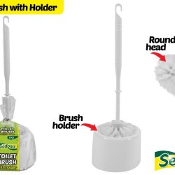 2pce Round Toilet Brush Set